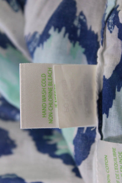 Lily Pulitzer Women Sleeveless Geometric Cotton Tunic Drawstring Blue Size M