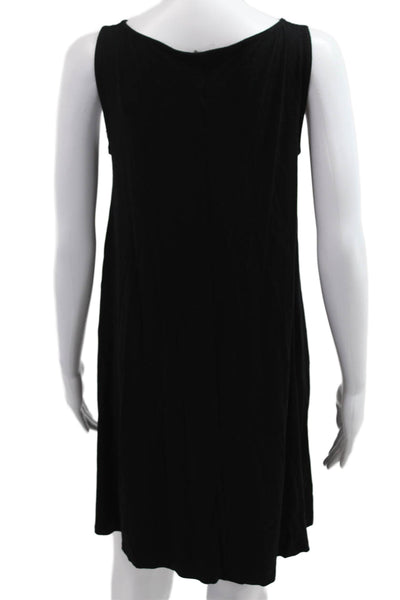 Eileen Fisher Womens Black Sleeveless Shift Tank Linen Short Dress Size PM