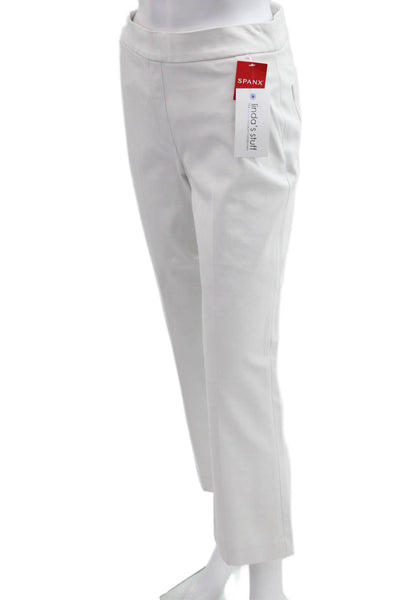 Spanx Women Cropped Dress Pants White Petite Size S