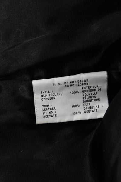 Andrew Marc Womens Black Sleeveless High Neck Wool Blend Button Vest Size S