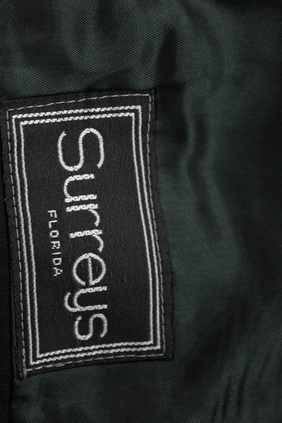 San Remo Mens Black 100% Silk Suit Jacket Collared Button Long Sleeve Size 46