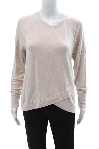 Athleta Womens Pullover Sweatshirt Beige Modal Spandex Size M
