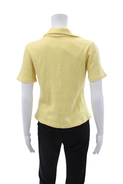 Big Bud Press Womens Basic Yellow Collared Short Sleeve Polo Cotton 90s Size XS
