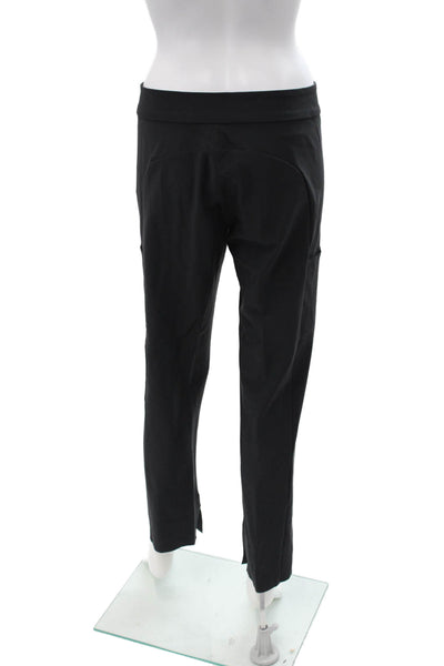 Athleta Women Ankle Cropped Black Pants Zip Closure Size 8 Tall