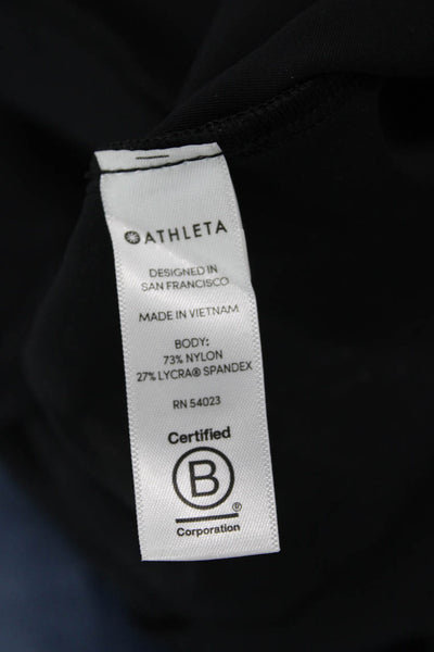 Athleta Women Ankle Cropped Black Pants Zip Closure Size 8 Tall