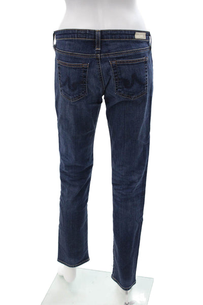 AG Adriano Goldschmied Womens Straight Ankle Jeans Dark Blue Mid Rise Size 29