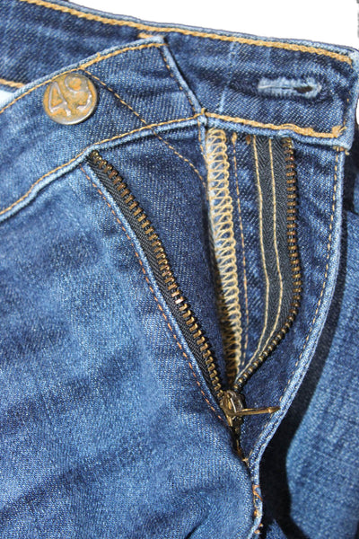 AG Adriano Goldschmied Womens Straight Ankle Jeans Dark Blue Mid Rise Size 29