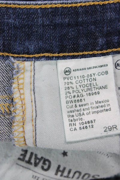 AG Adriano Goldschmied Womens Straight Ankle Jeans Dark Blue Mid Rise Size 29