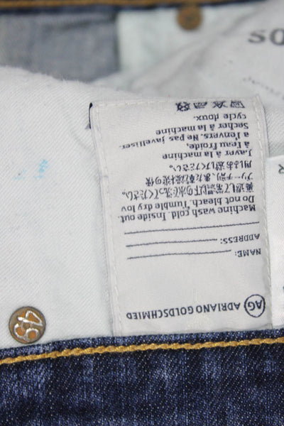 AG Adriano Goldschmied Womens Straight Ankle Jeans Dark Blue Mid Rise Size 29