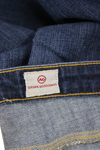 AG Adriano Goldschmied Womens Straight Ankle Jeans Dark Blue Mid Rise Size 29