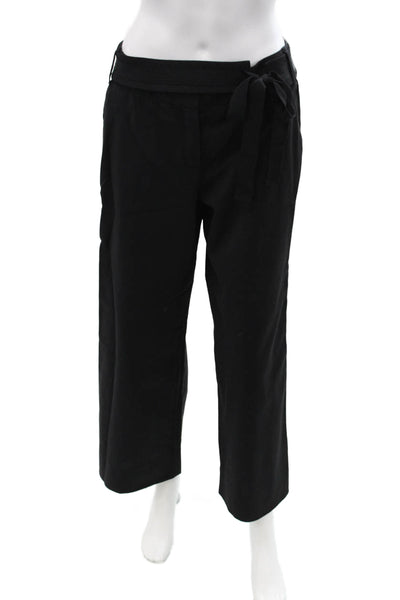Escada Women Black Cropped Dress Pants Wool Blend Size 38
