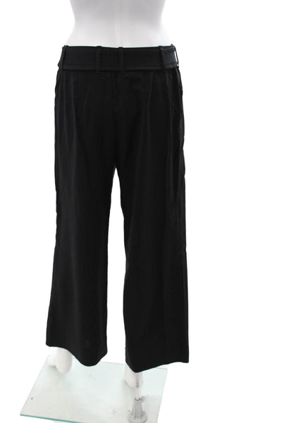 Escada Women Black Cropped Dress Pants Wool Blend Size 38