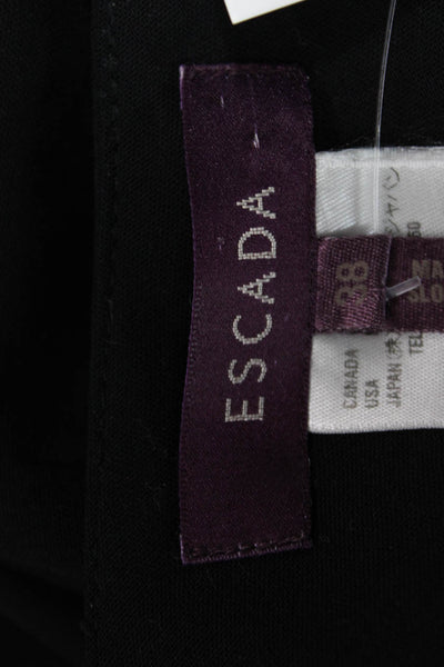 Escada Women Black Cropped Dress Pants Wool Blend Size 38