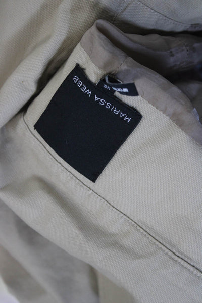 Marissa Webb Womens Trench Coat Beige Buckle Long Sleeve Size XS