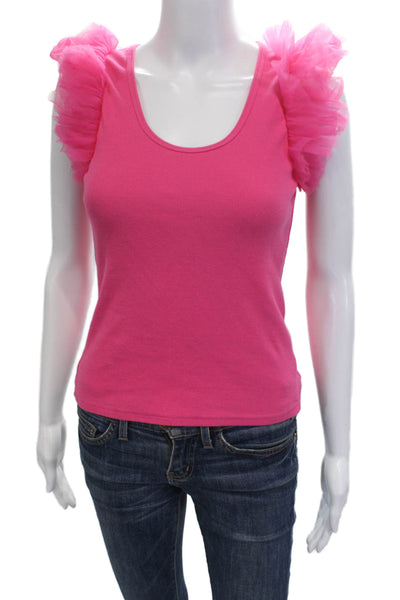 Dolan Womens Pink Cotton Spandex Tank Top Round Neck Size XS