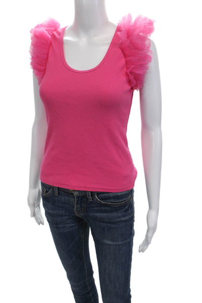 Dolan Womens Pink Cotton Spandex Tank Top Round Neck Size XS