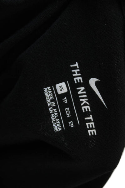 Nike Women Cropped Graphic Cotton T Shirt Black Short Sleeve Crew Neck Size XS