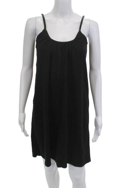 Goldie Womens Slip Tank Dress Short Black Pima Cotton Sleeveless Size XS