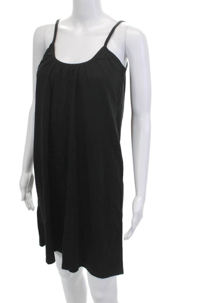 Goldie Womens Slip Tank Dress Short Black Pima Cotton Sleeveless Size XS