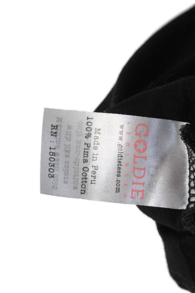 Goldie Womens Slip Tank Dress Short Black Pima Cotton Sleeveless Size XS