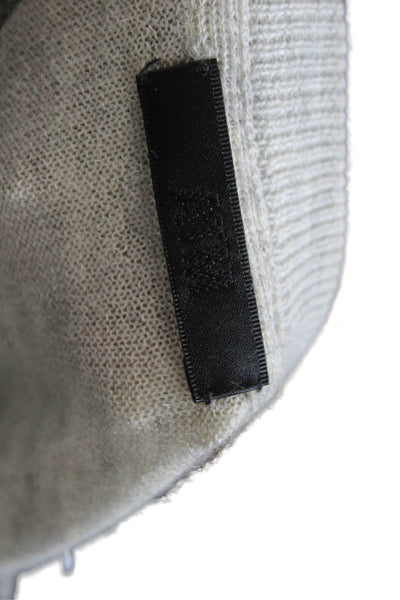 ATM Womens Basic Gray 100% Cashmere Round Neck 3/4 Sleeve Sweater Size M