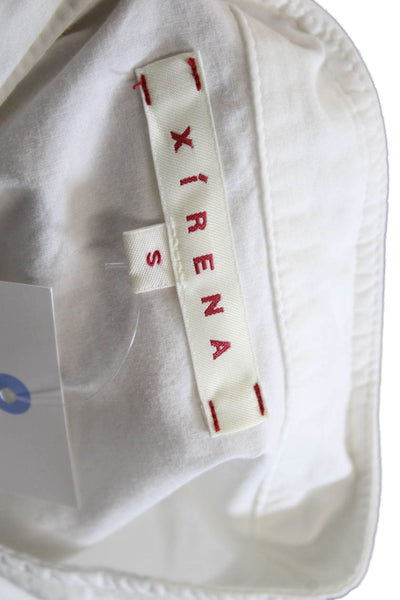 Xirena Womens White Collared Button Up Cotton Blouse 3/4 Sleeve Size S