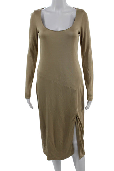 Ralph Lauren Women Sheath Dress Beige Long Sleeve Viscose Size 6