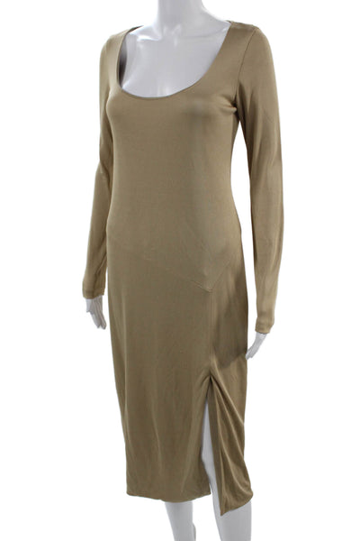 Ralph Lauren Women Sheath Dress Beige Long Sleeve Viscose Size 6