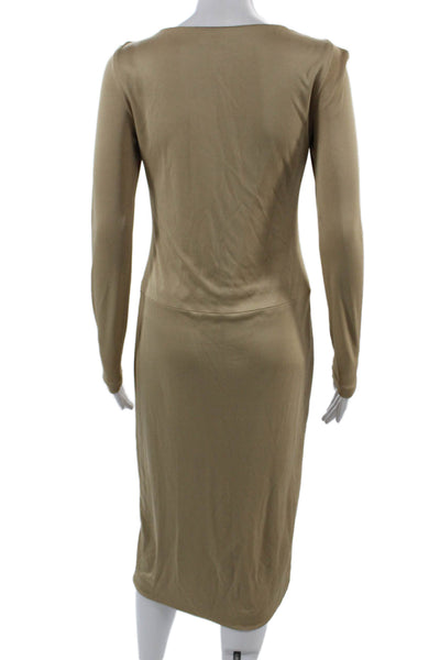Ralph Lauren Women Sheath Dress Beige Long Sleeve Viscose Size 6