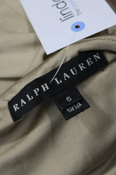 Ralph Lauren Women Sheath Dress Beige Long Sleeve Viscose Size 6