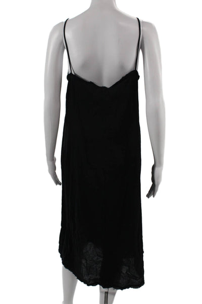ATM Womens Sleeveless V Neck Long Black Cotton Dress Size M