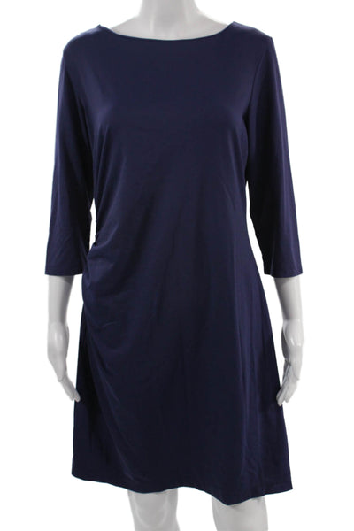 J. Mclaughlin Women Shift Dress Dark Blue 3/4 Sleeve Size L