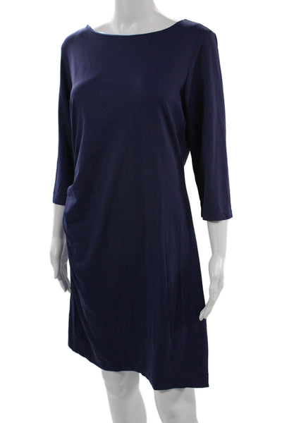 J. Mclaughlin Women Shift Dress Dark Blue 3/4 Sleeve Size L