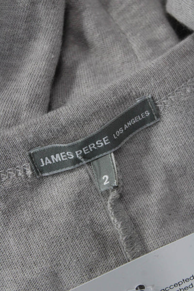 James Perse Women Shift Sweater Dress Gray 3/4 Sleeve Round Neck Size 2