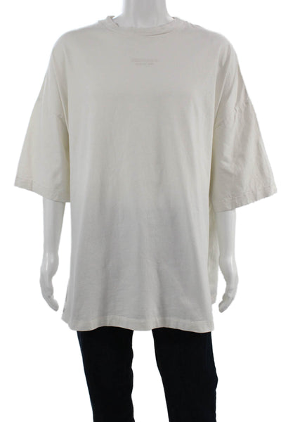Essentials Mens White Cotton Crew Neck Solid T-Shirt Big & Tall Size XL