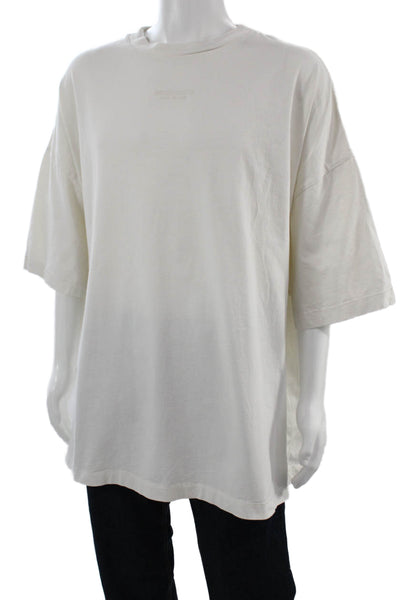 Essentials Mens White Cotton Crew Neck Solid T-Shirt Big & Tall Size XL