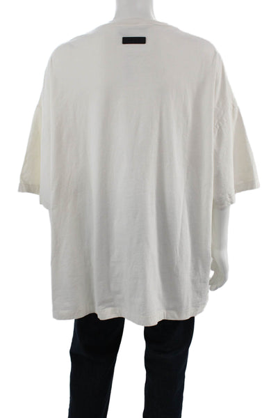 Essentials Mens White Cotton Crew Neck Solid T-Shirt Big & Tall Size XL