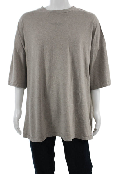 Essentials Mens Gray 3/4 Sleeve Crew Neck Cotton T-Shirt Solid Fall Size XL