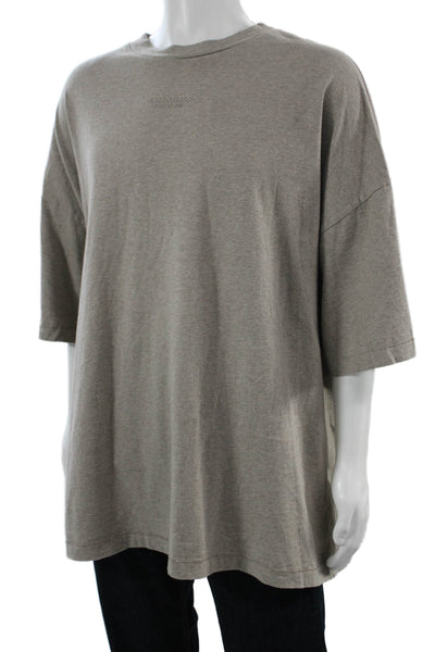 Essentials Mens Gray 3/4 Sleeve Crew Neck Cotton T-Shirt Solid Fall Size XL