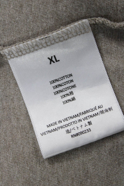 Essentials Mens Gray 3/4 Sleeve Crew Neck Cotton T-Shirt Solid Fall Size XL