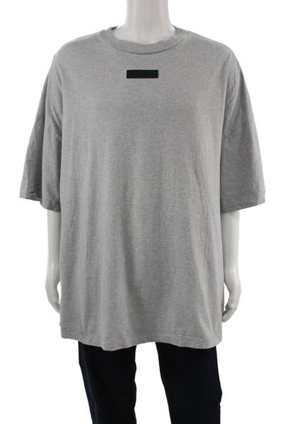 Essentials Mens Gray 100% Cotton Crew Neck T-Shirt Big Tall Size XL