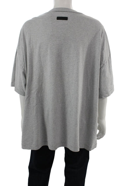 Essentials Mens Gray 100% Cotton Crew Neck T-Shirt Big Tall Size XL