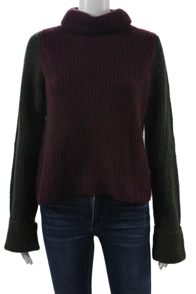 Autumn Cashmere Unisex Purple Turtleneck Cashmere Pullover Sweater Size XS