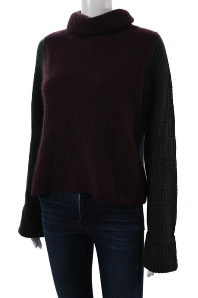 Autumn Cashmere Unisex Purple Turtleneck Cashmere Pullover Sweater Size XS
