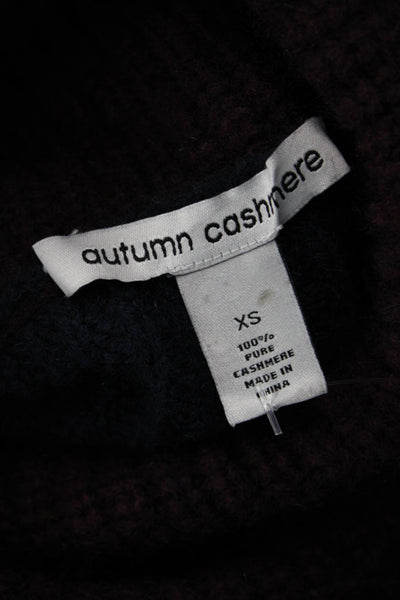 Autumn Cashmere Unisex Purple Turtleneck Cashmere Pullover Sweater Size XS