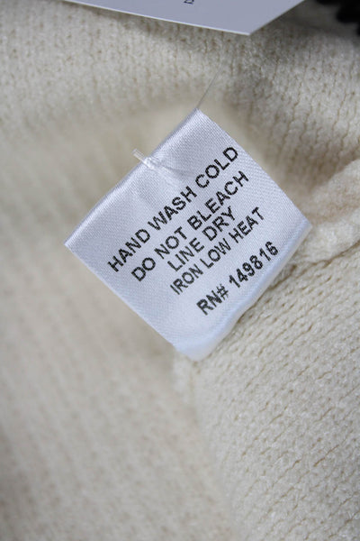 Madison Unisex Pullover Sweater V-Neck Beige Long Sleeve 90s Size S