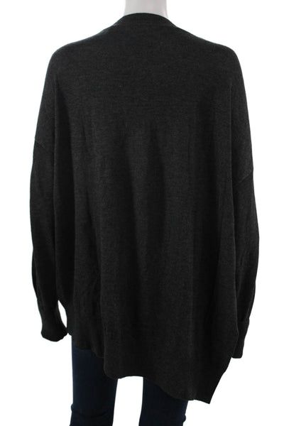 Isabel Marant Unisex Pullover Cashmere V Neck Long Sleeve Dark Gray Size 40