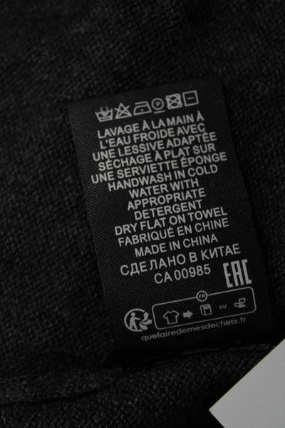 Isabel Marant Unisex Pullover Cashmere V Neck Long Sleeve Dark Gray Size 40