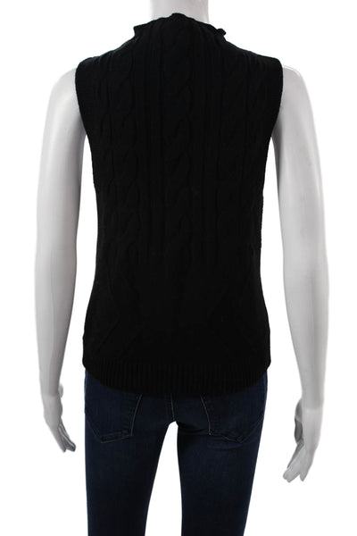 Central Park West Unisex Sleeveless Mock Neck Pullover Sweater Black Size L