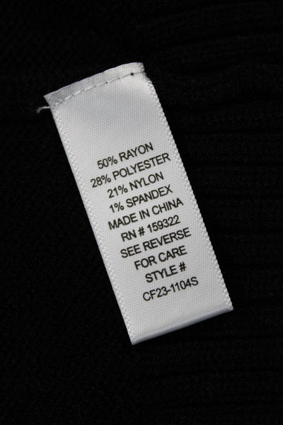 Central Park West Unisex Sleeveless Mock Neck Pullover Sweater Black Size L